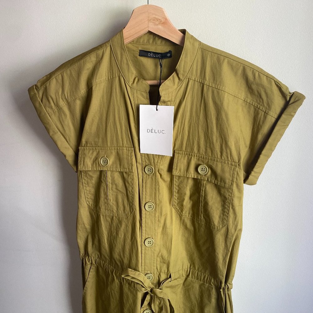 Deluc Khaki Jumpsuit, XS, NWT